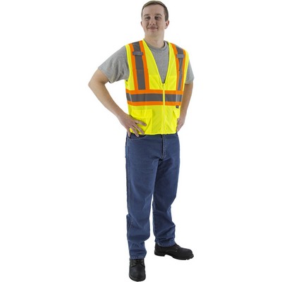 Majestic 75-3209 Hi-Viz Mesh Vest with DOT Striping, ANSI 2