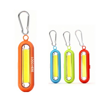 Compact COB LED Keychain with Carabiner