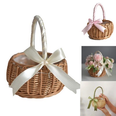 Eco-Friendly Willow Flower Basket, Decorative Candy Holder