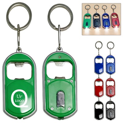 Bottle Opener Key Chain W/ Led Light