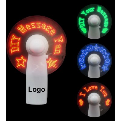 LED Mini Flash Message Fan with Batteries