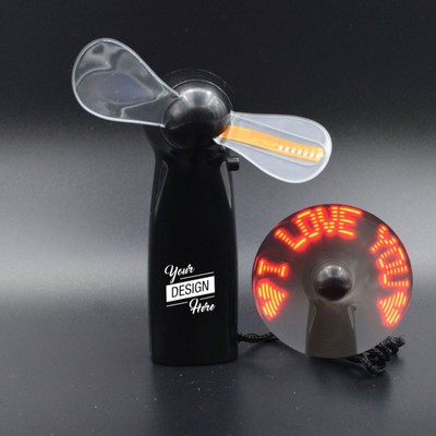 Rechargeable LED Flashing Message Fan