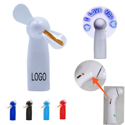 Pre-Programmed Mini Flash Message Fan With LED