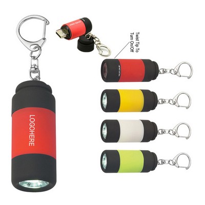 Rubberized LED Flashlight W/ Key Chain