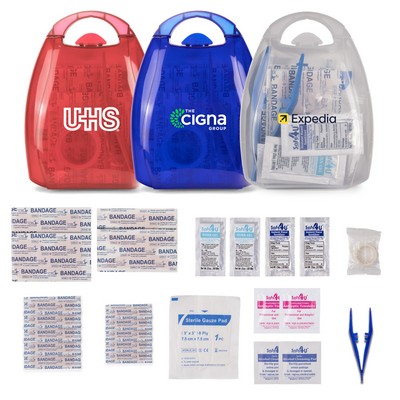 25pc Medium First Aid Kit in Press-Open Case