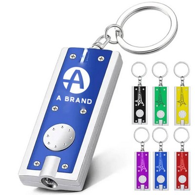 Mini Square LED Flashlight Keychain