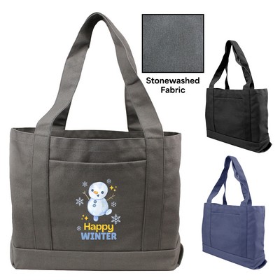 12 oz. Cotton Canvas Stonewashed Boat Tote