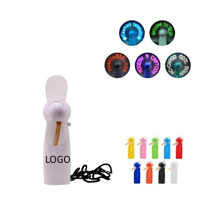 Pre-set Mini Flash Message Fan with LED (Includes Batteries)