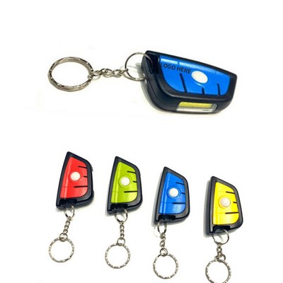 Car Key-Shaped COB LED Keychain