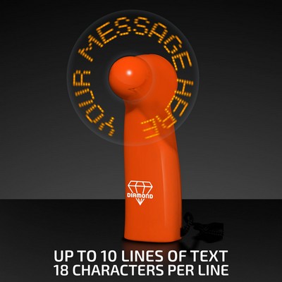 Pre-Programmed Orange Mini Fan with Orange LED - PRINTED