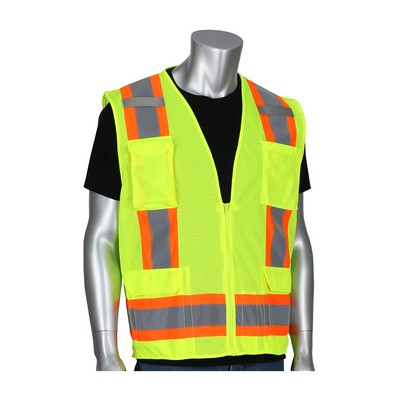 PIP® Class 2 Two-Tone Mesh Hi-Viz Surveyors Vest
