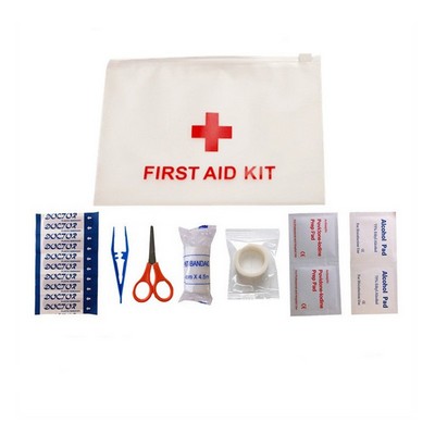 Emergency First Aid Kit Packed In Frosted Plastic PE Zipper Bag Or Ziplock Bag