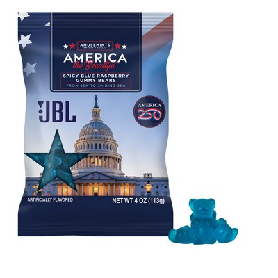 America 250- 4oz. Digibag-Blue Raspberry Gummy Bears
